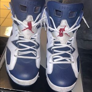 Air Jordan Blue and White Sneakers